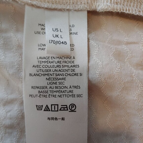 Free People Erin's Oversize Button Shirt Boho Romantic Oatmeal L Silky - Picture 12 of 13